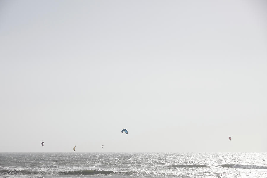 Kite Surfers On Californias Highway 1 Photograph by Joel Addams