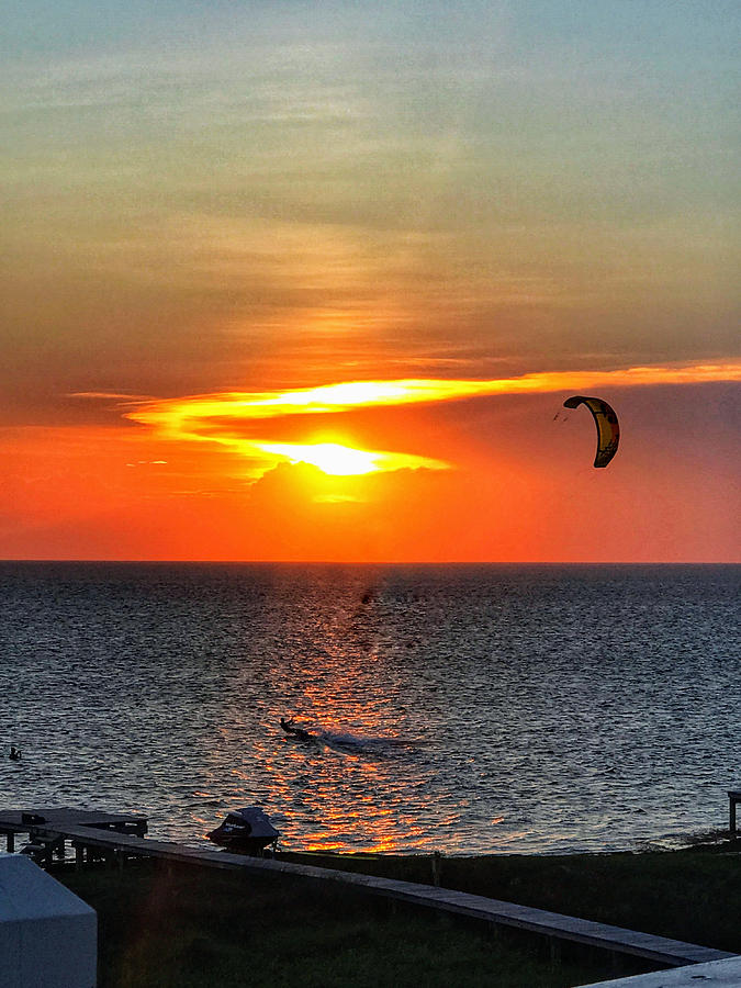 Kiteboarding on Jupiter Night Photograph by Jim Feaster Fine Art America