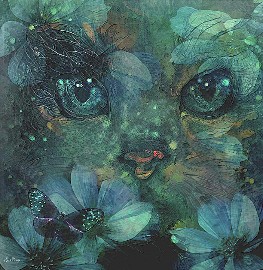 KITTY IN THE GARDEN by G Berry KITTY IN THE GARDEN by G Berry