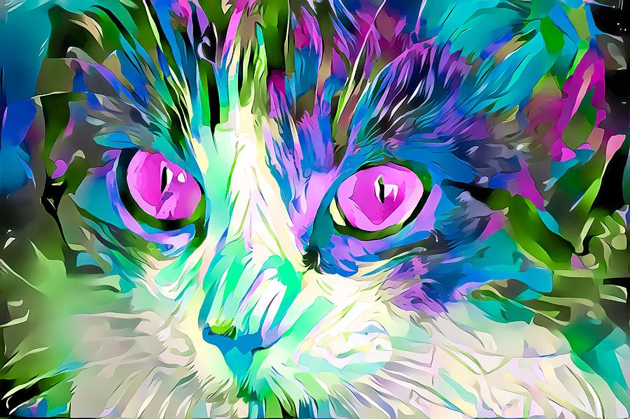 Kitty Love Multicolor Digital Art by Don Northup