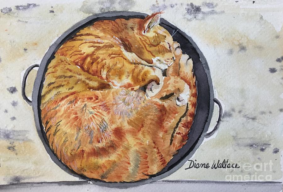 Kitty Pot Pie Painting by Diane Wallace