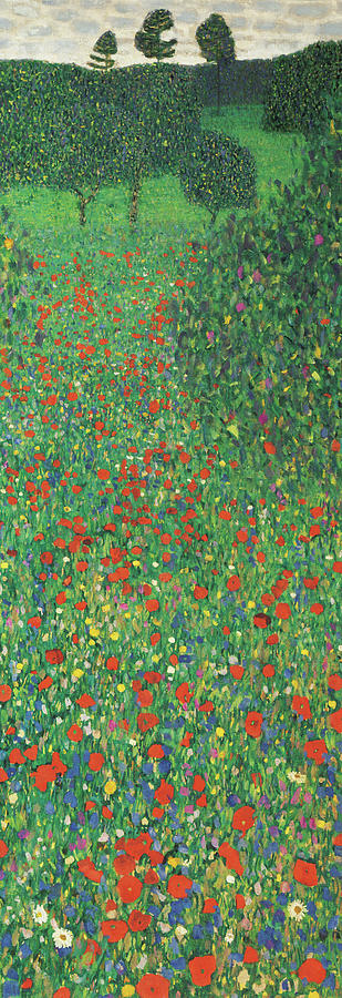 Outdoors Mixed Media - Klimt-field Of Poppies by Portfolio Arts Group