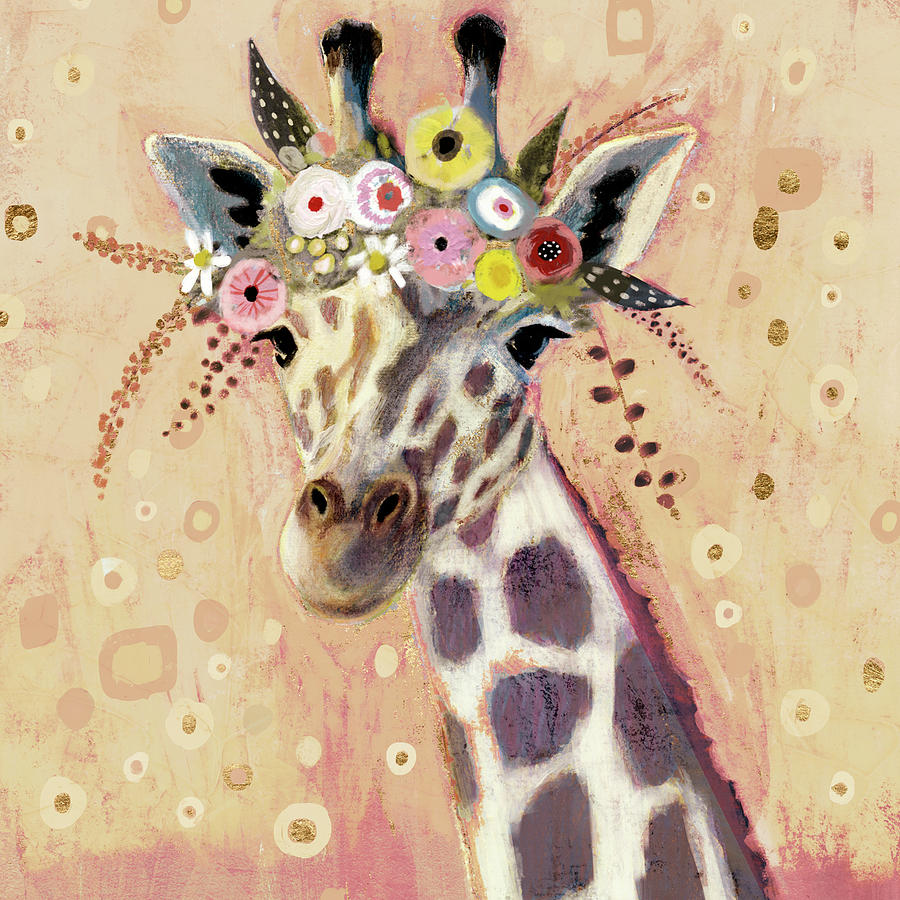 Klimt Giraffe I Painting by Victoria Borges