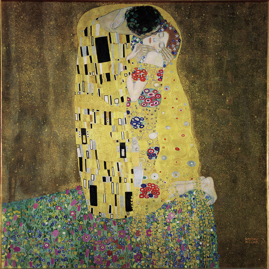 Abstract Mixed Media - Klimt-the Kiss by Portfolio Arts Group