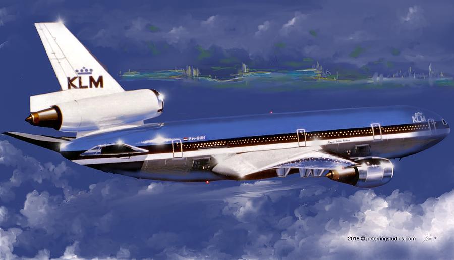 Klm Dc-10 Painting by Peter Ring Sr