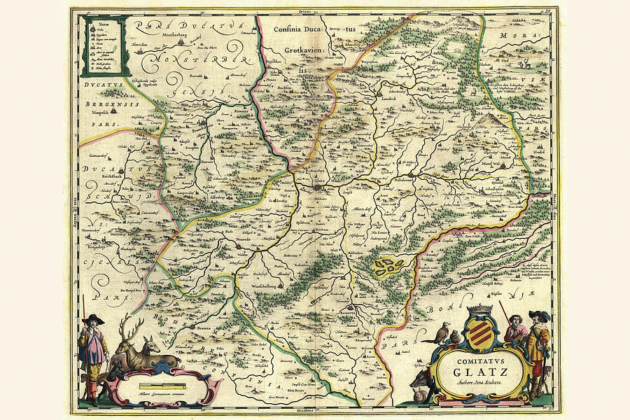 Map Painting - Klodzko, Poland by Willem Janszoon Blaeu (Blau)