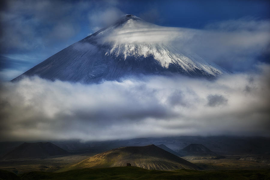 Kluchevskoy Volcano In Cloud Coat Photograph by Ivan A. Godovikov