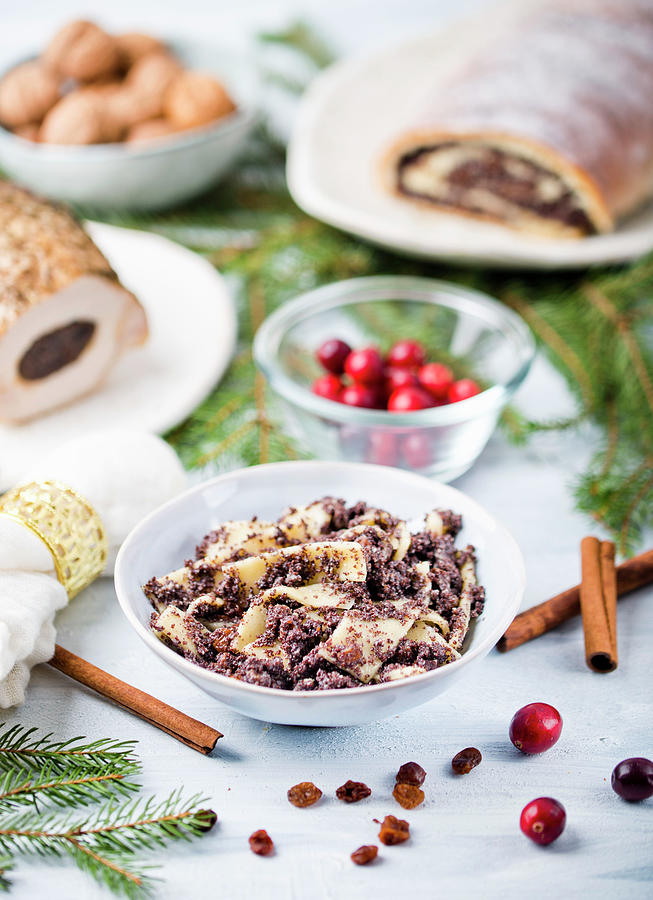 Kluski Z Makiem - Polish Poppyseed And Noodle Christmas Dish Photograph by Dorota Indycka