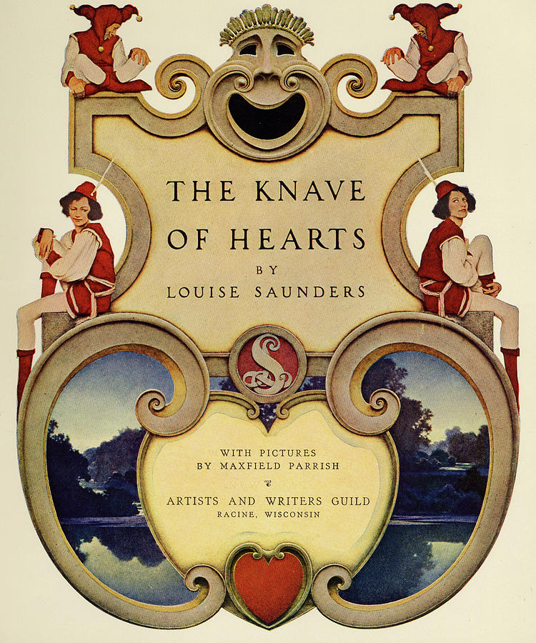 Knave of Hearts - frontispiece with jesters Painting by Maxfield Parrish