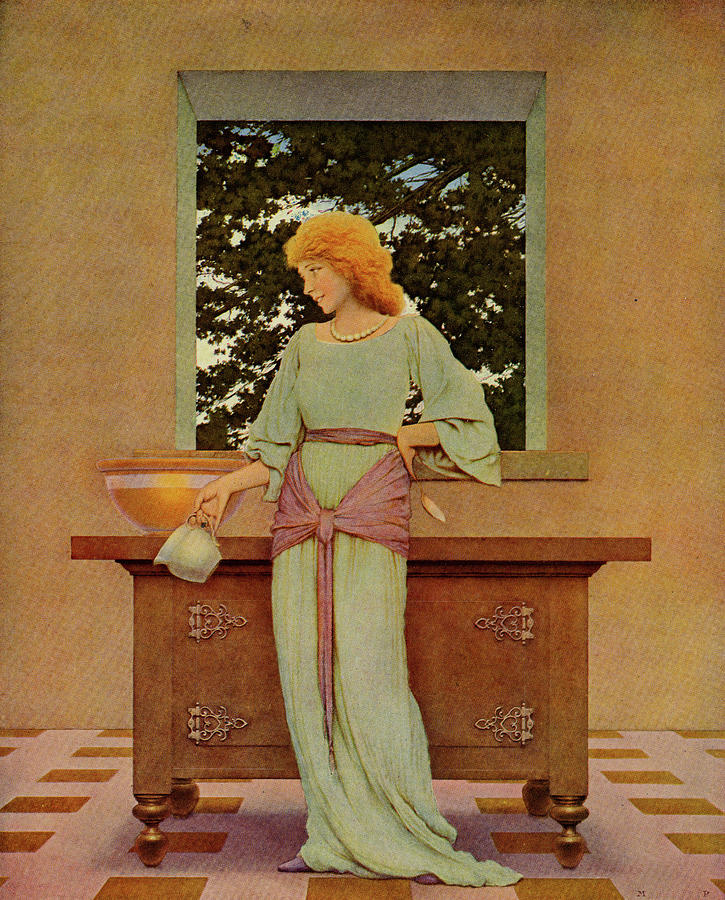 Knave of Hearts,- Lass with Pitcher Painting by Maxfield Parrish