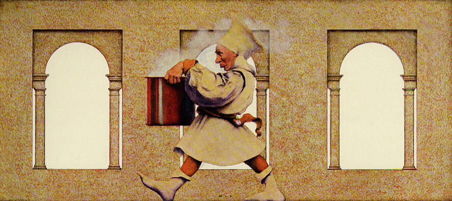 Knave of Hearts -m carrying the large soup pot Painting by Maxfield Parrish