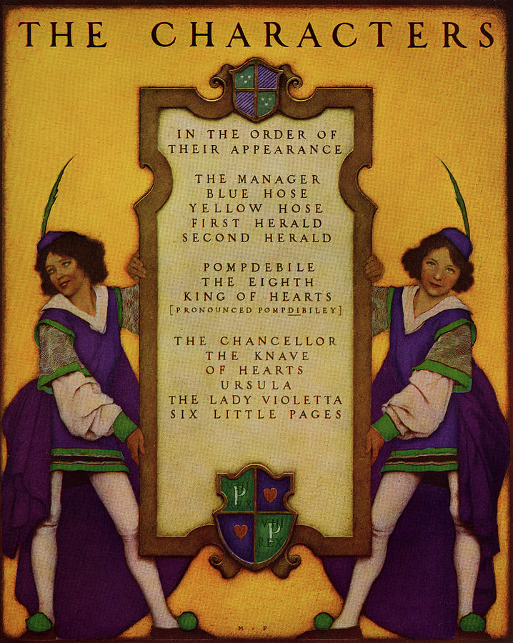 Knave of Hearts - Table of Characters Painting by Maxfield Parrish