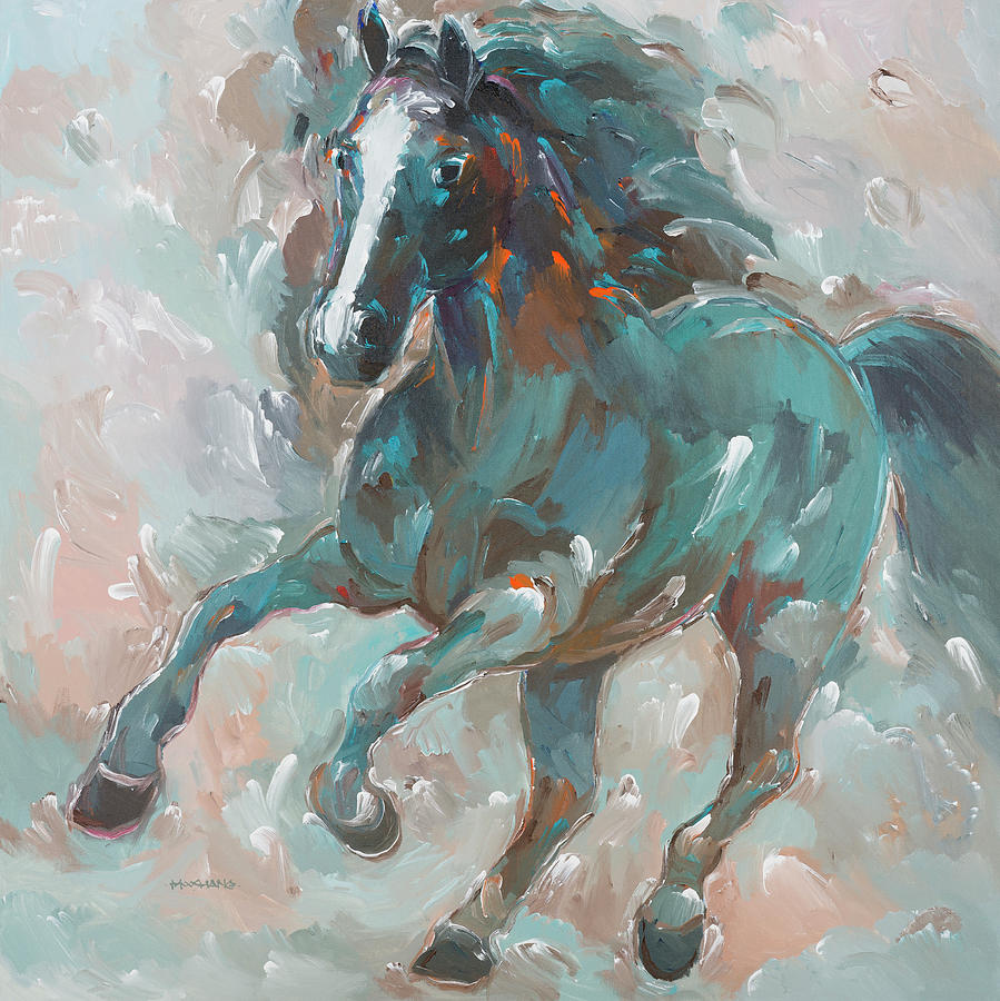 Horse Painting - Knight Of The Night by Hooshang Khorasani