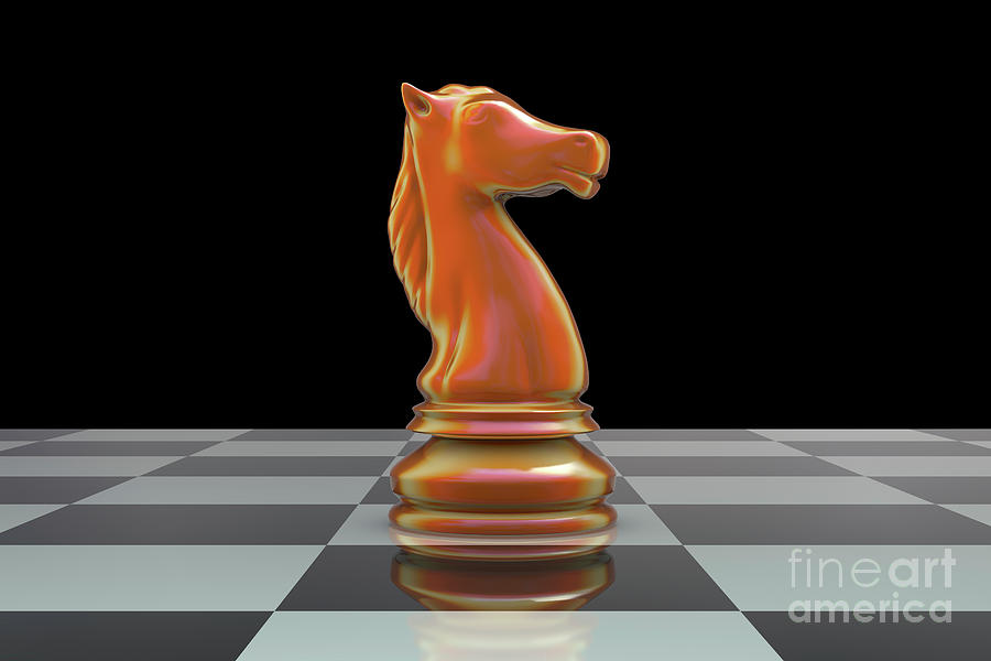 knight chess piece front view