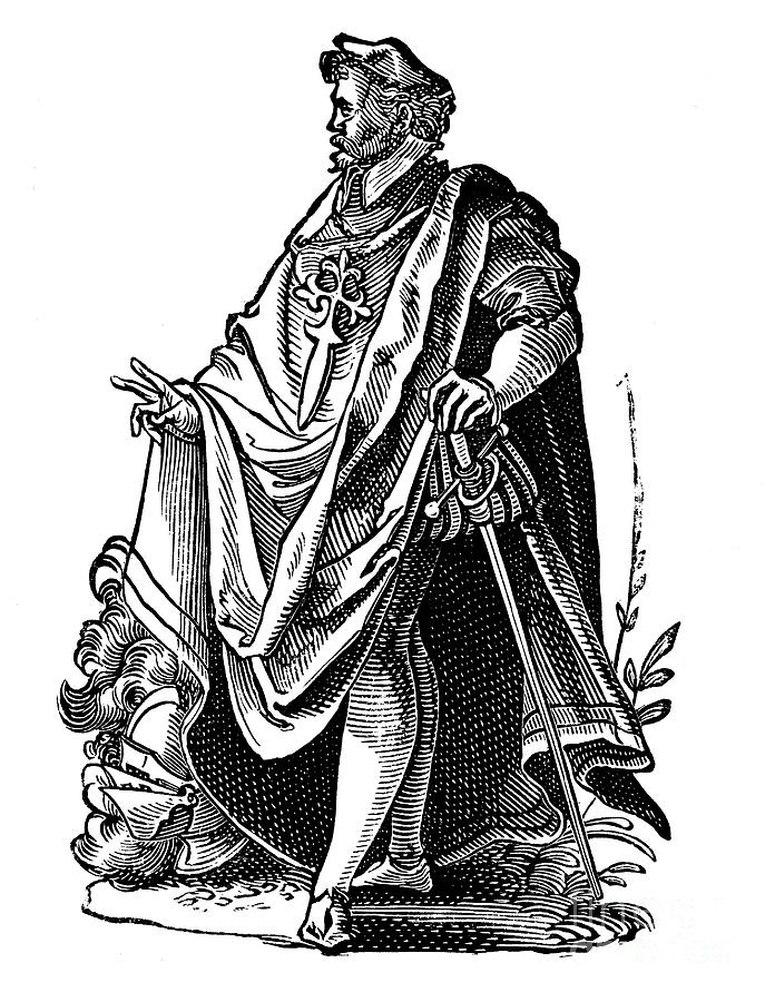 Knight Templar In Travelling Dress Drawing by Print Collector