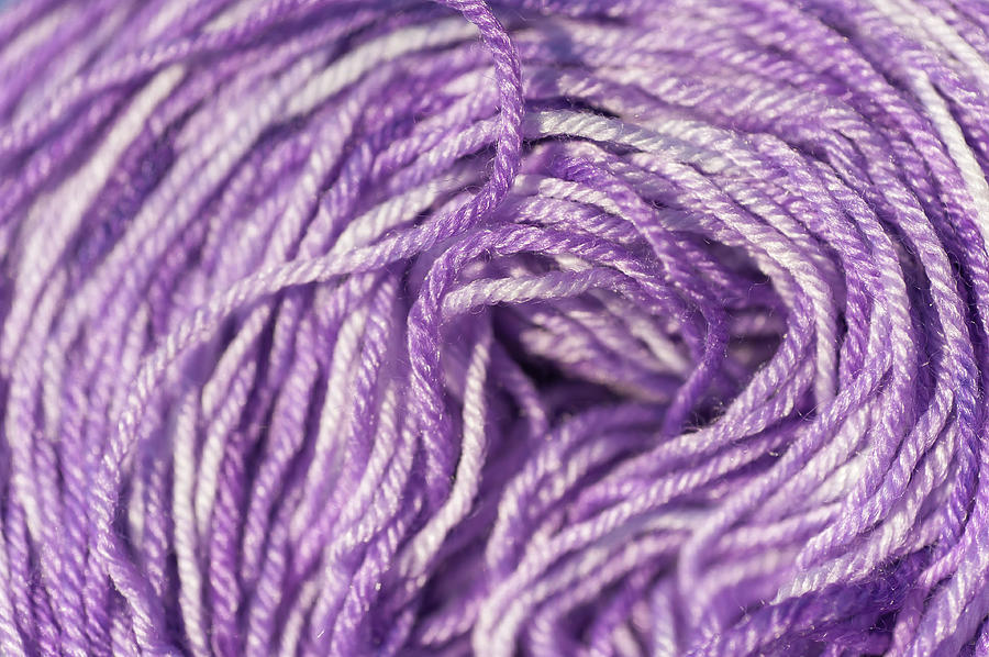 Knitting Hobbies Series. Pale Purple Yarn Abstract Photograph by Jenny Rainbow