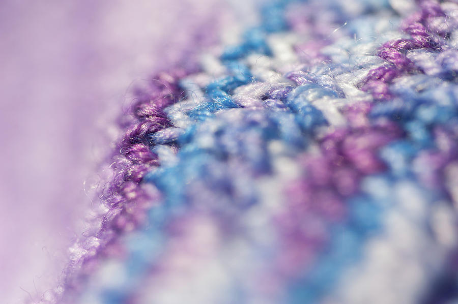 Knitting Hobbies Series. Purple Pastel Knit Abstract 1 Photograph by Jenny Rainbow