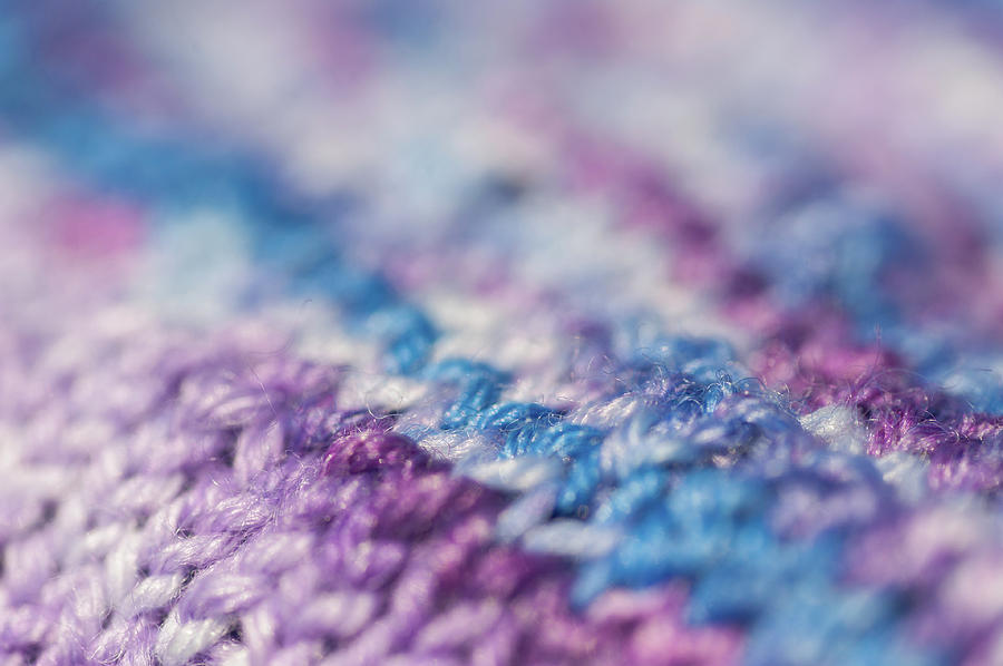 Knitting Hobbies Series. Purple Pastel Knit Abstract 2 Photograph by Jenny Rainbow