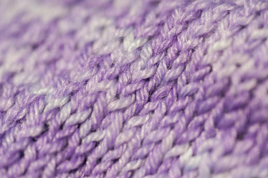 Knitting Hobbies Series. Purple Pastel Knit Abstract 3 Photograph by Jenny Rainbow