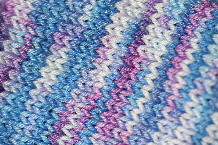 Knitting Hobbies Series. Purple Pastel Knit Abstract Photograph by Jenny Rainbow
