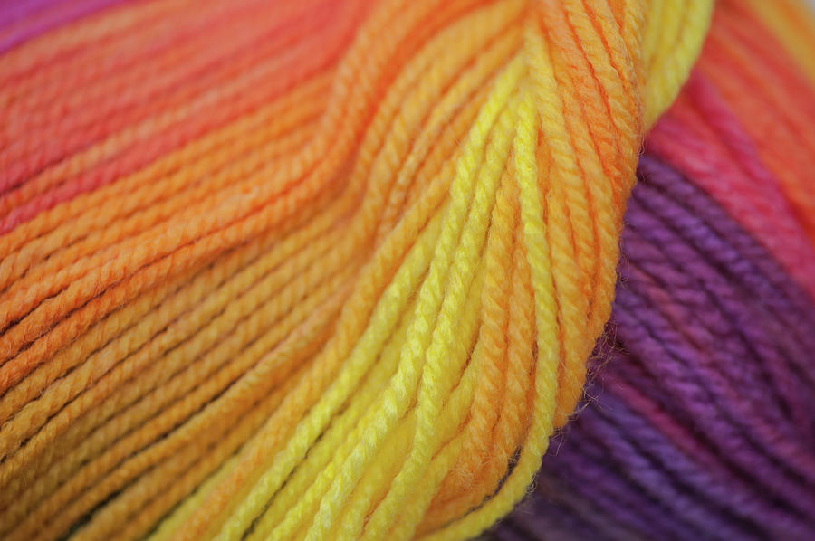 Knitting Hobbies Series. Rainbow Yarn Abstract 3 Photograph by Jenny Rainbow