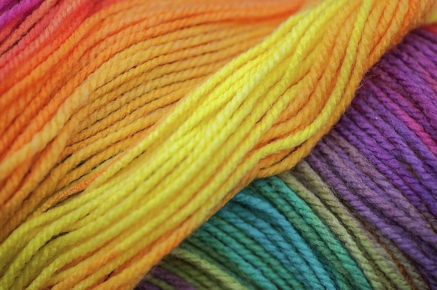 Knitting Hobbies Series. Rainbow Yarn Abstract 4 Photograph by Jenny Rainbow