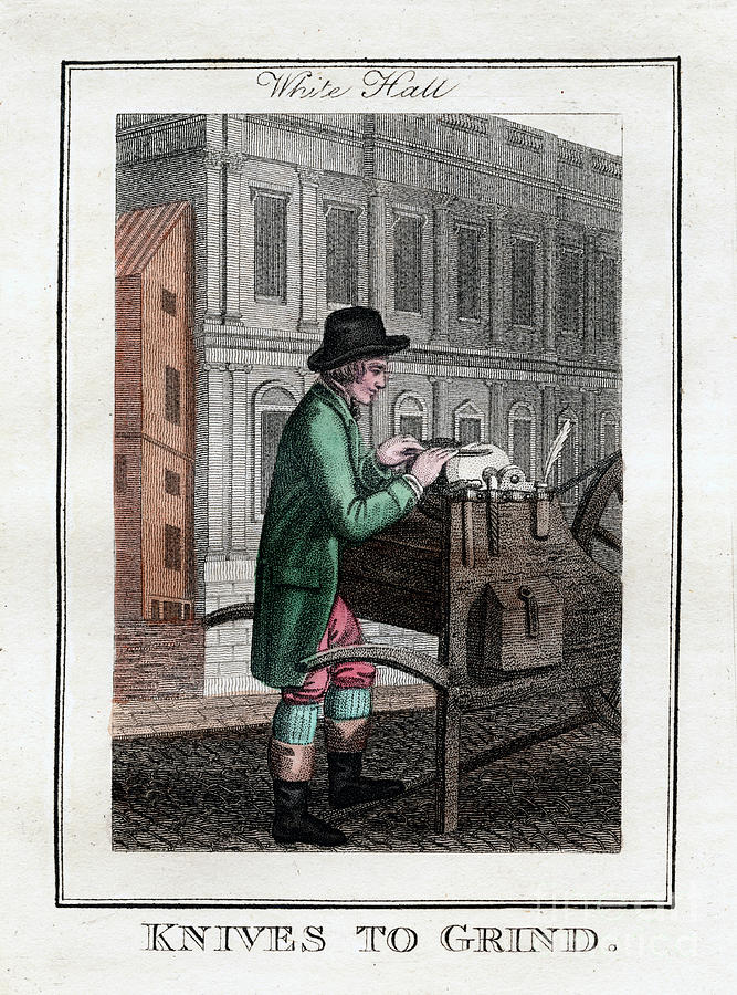 Knives To Grind, Whitehall, London Drawing by Print Collector