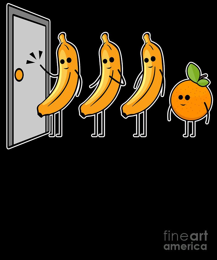 Knock Knock Whos There Banana Orange Digital Art by Sassy Lassy - Pixels