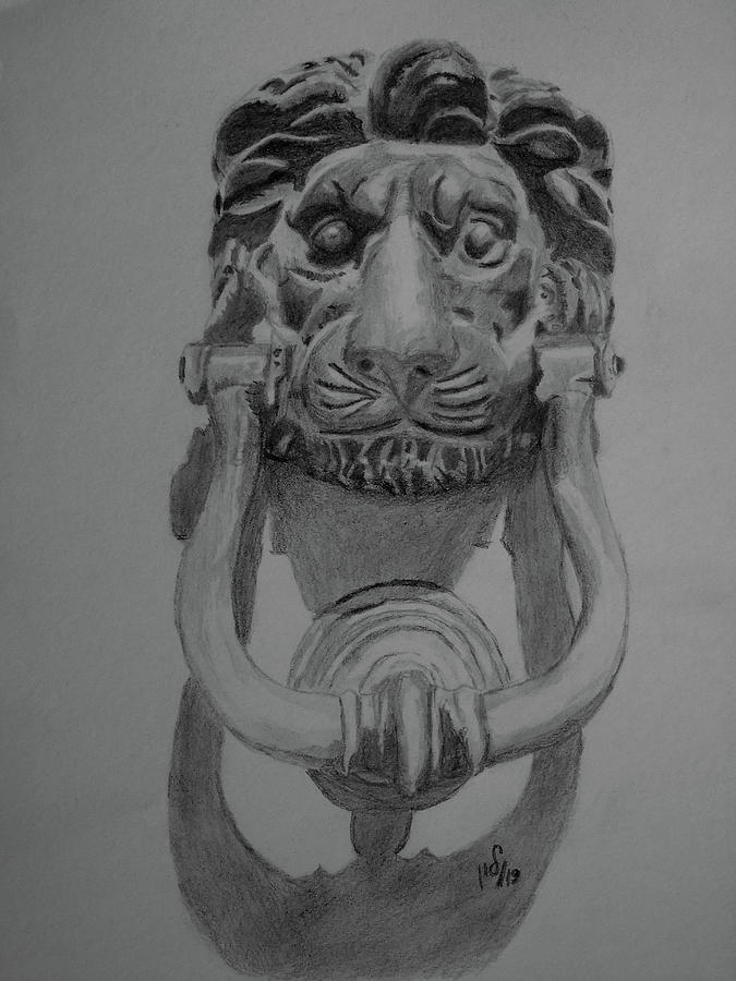 Knocker Drawing by Maria Woithofer