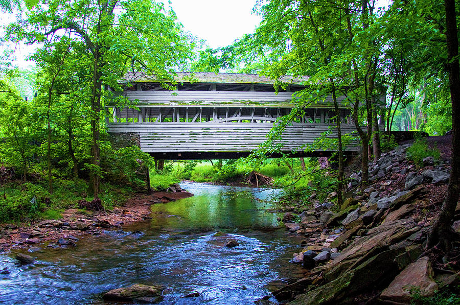 Bridge Photograph - Knox Covered Bridge - Valley Forge - Chester County Pa by Bill Cannon
