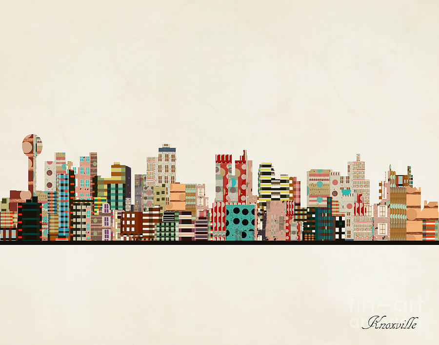 Knoxville Skyline Painting - Knoxville Skyline by Bri Buckley