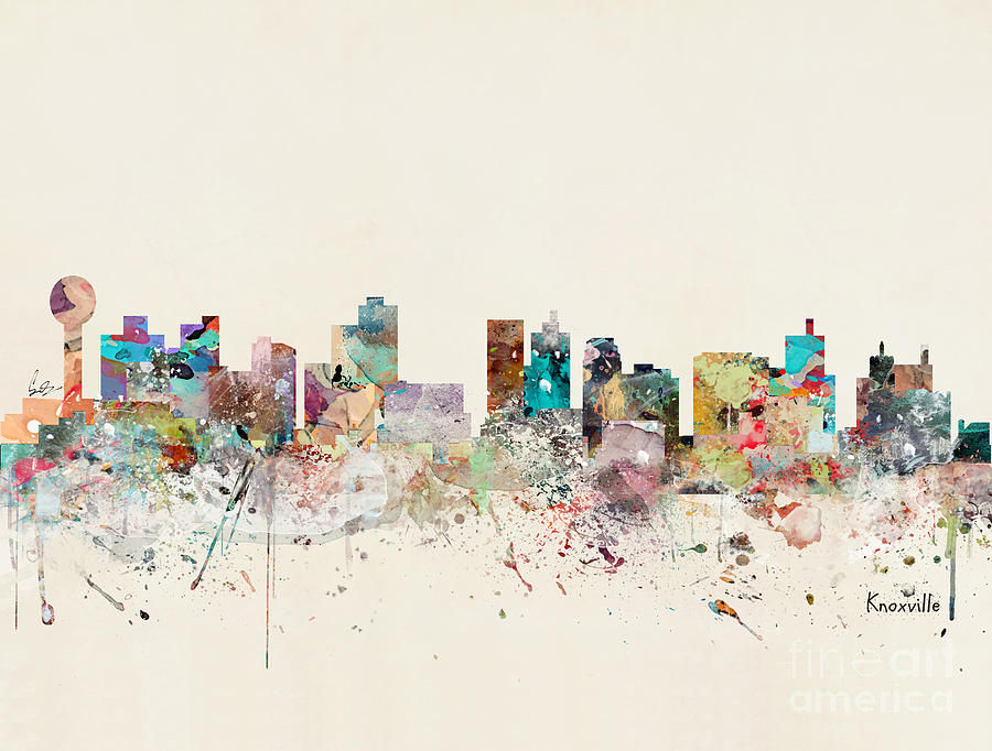 Knoxville Painting - Knoxville Tennessee Skyline by Bri Buckley