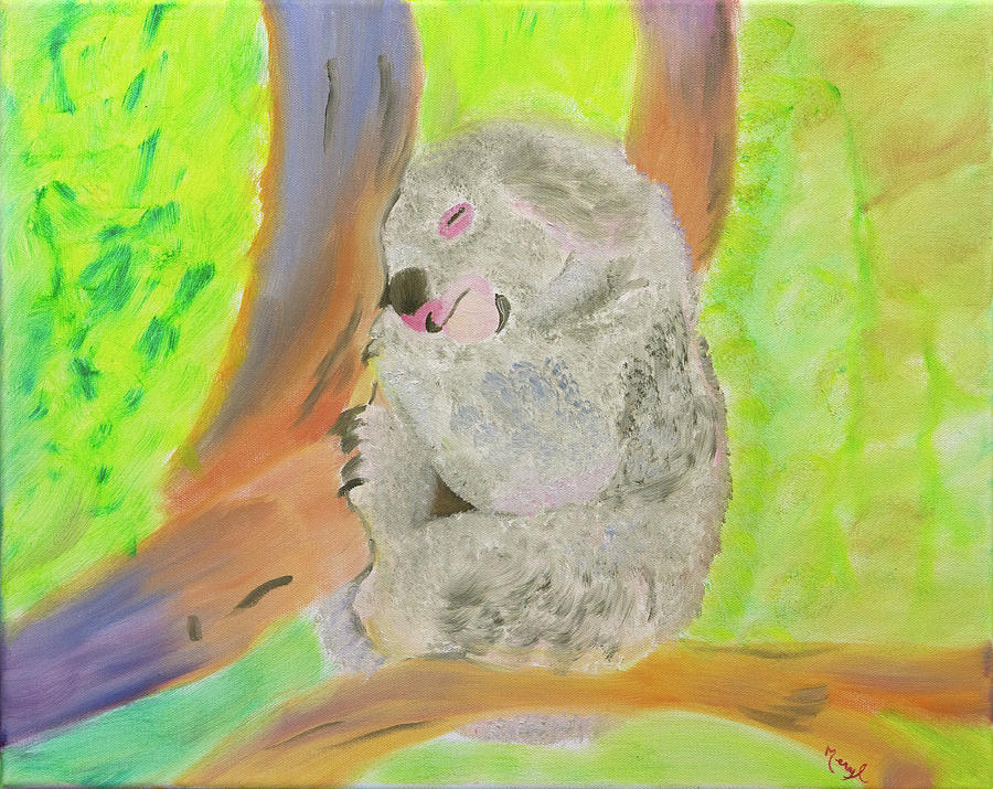 Peace and Love Koala Painting by Meryl Goudey