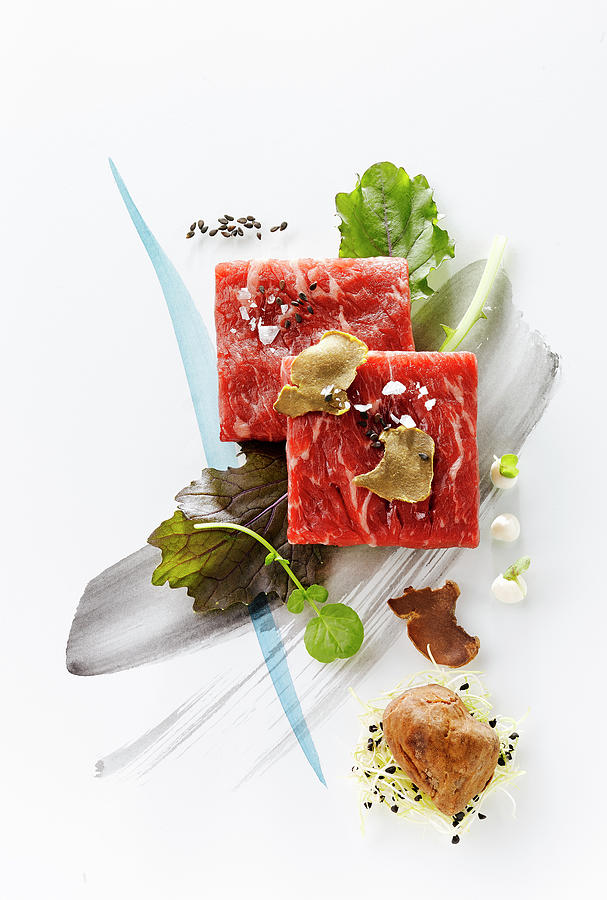 Kobe Beef With Truffles Photograph by Manfred Rave