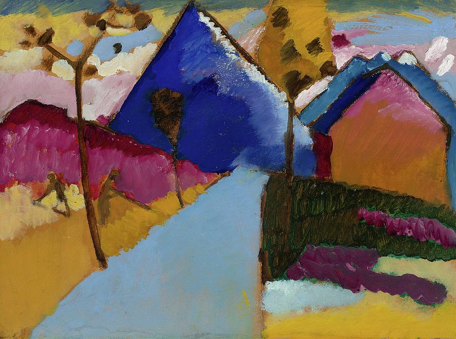 Primary Colors Painting - Kochel  Straight Street by Wassily Kandinsky