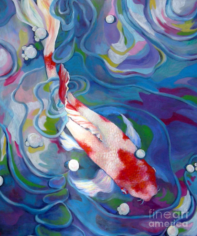 KOI 1 Pond Series Painting by Sharon Nelson-Bianco