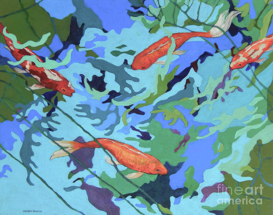 Koi 12 Painting by Sharon Nelson-Bianco