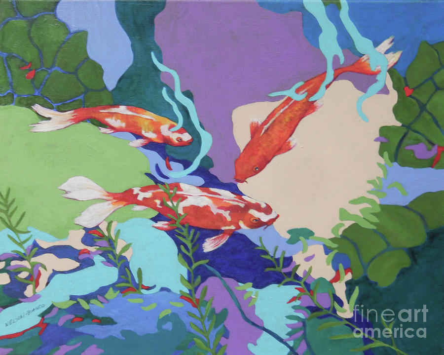 Koi Fancy Painting by Sharon Nelson-Bianco