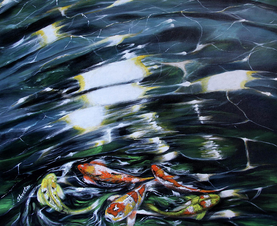 Nature Painting - Koi Fish2 by Shveta Saxena Nature Painting - Koi Fish2 by Shveta Saxena