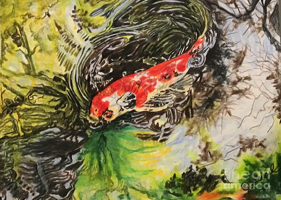 Koi Shimmeria 1 Painting by Laurel Adams