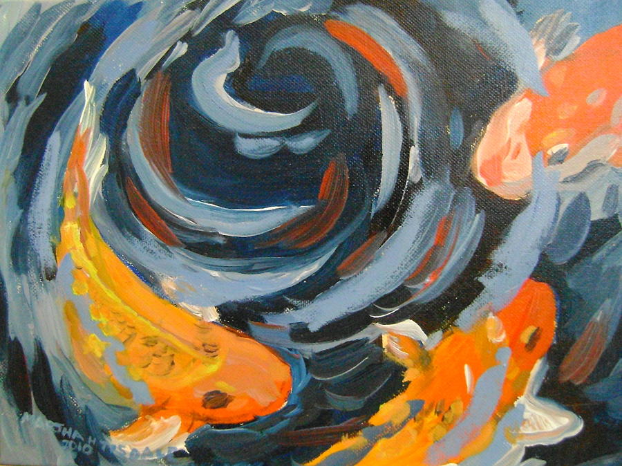 Koi Swirl Painting by Martha Tisdale