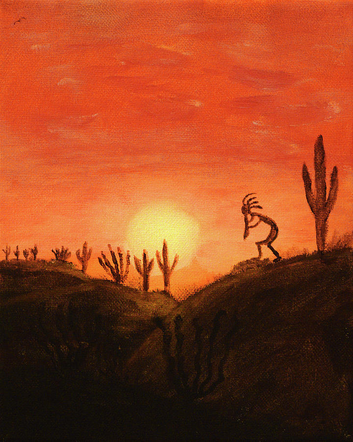 Kokopellis Sunset Song Painting by Chance Kafka