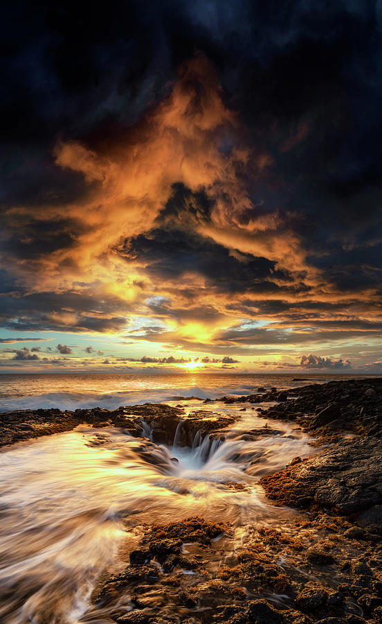 Sunset Photograph - Kona Sunset by Christopher Johnson