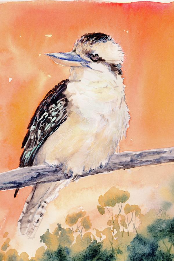 Kookaburra Dreaming Painting Painting by Chris Hobel