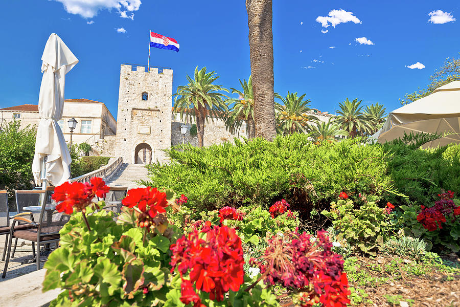Architecture Photograph - Korcula town gate and historic architecture view by Brch Photography