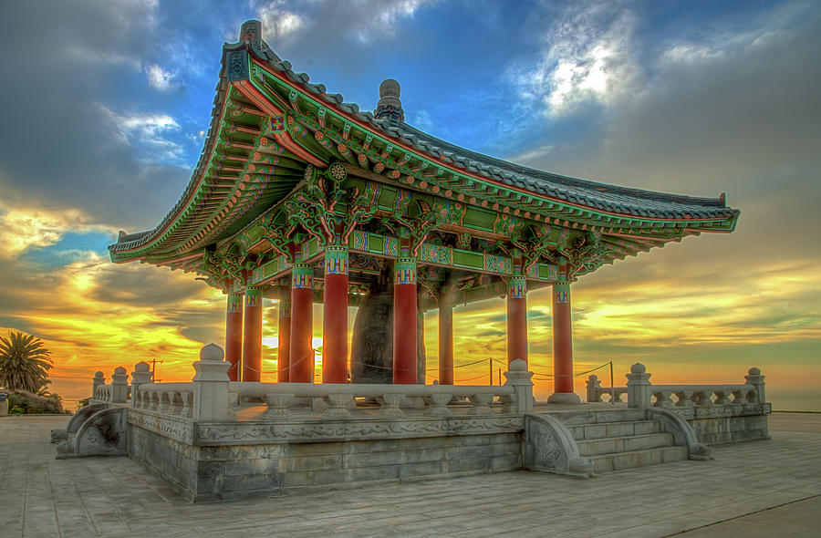 Korean Bell of Friendship - Sunrise Photograph by R Scott Duncan