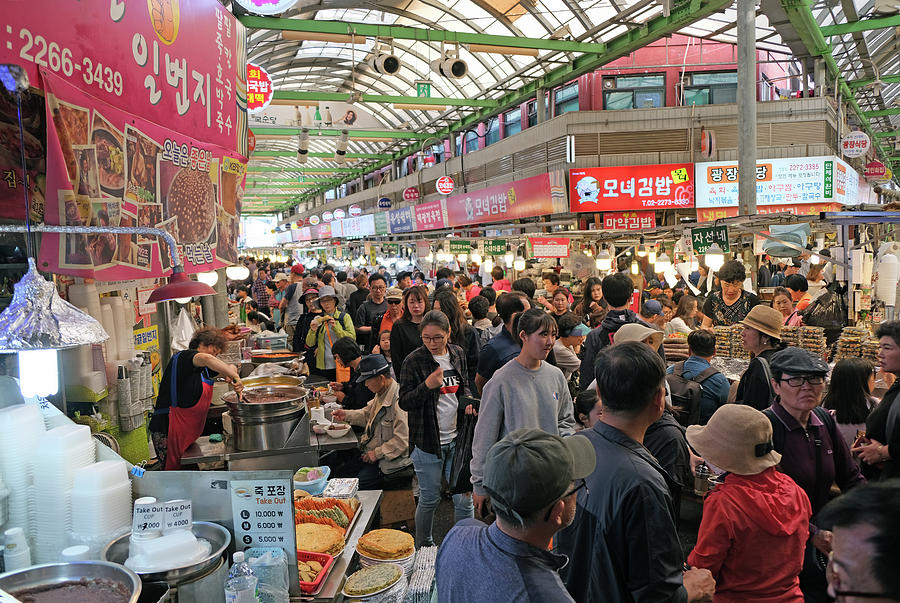 Us Photograph - Korean Food Stalls, Seoul by Kevin Felts