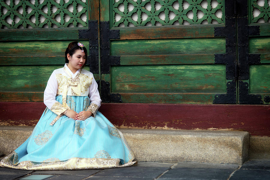 Hanbok Photograph - Korean Girl in Hanbok by Rick Berk