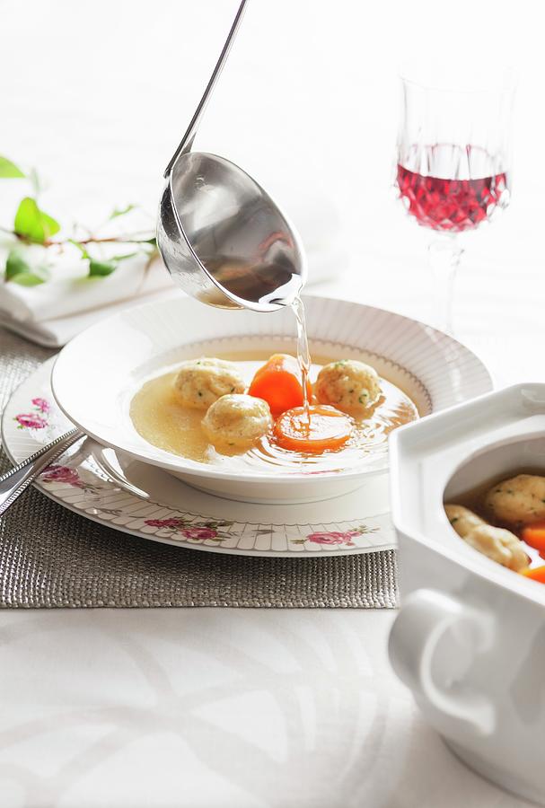Kosher Chicken Soup With Dumplings Photograph by Danny Lerner