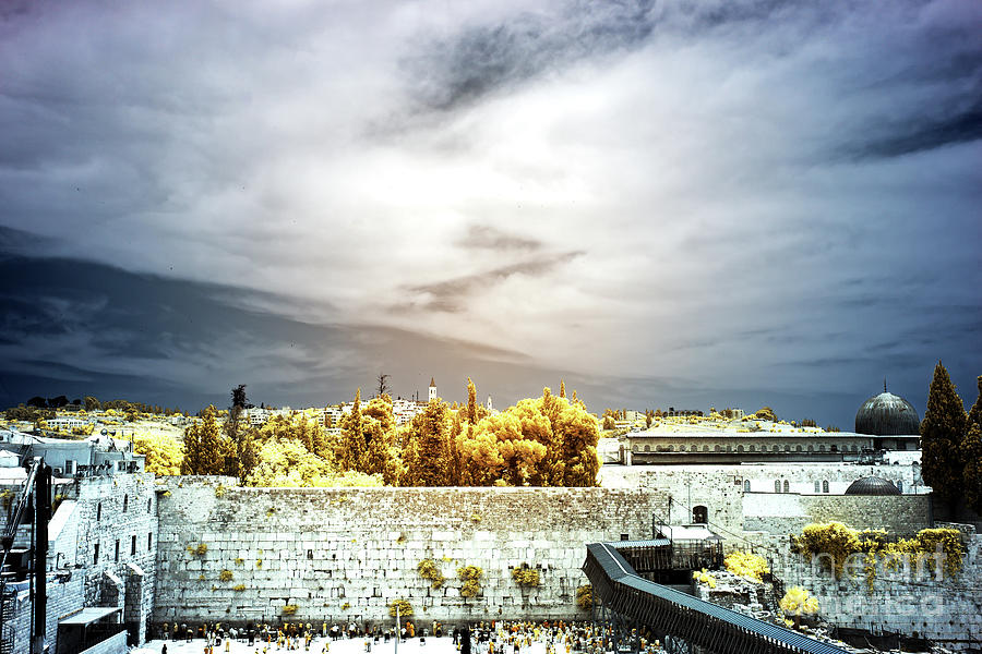 Kotel in Jerusalem Infrared Photograph by John Rizzuto
